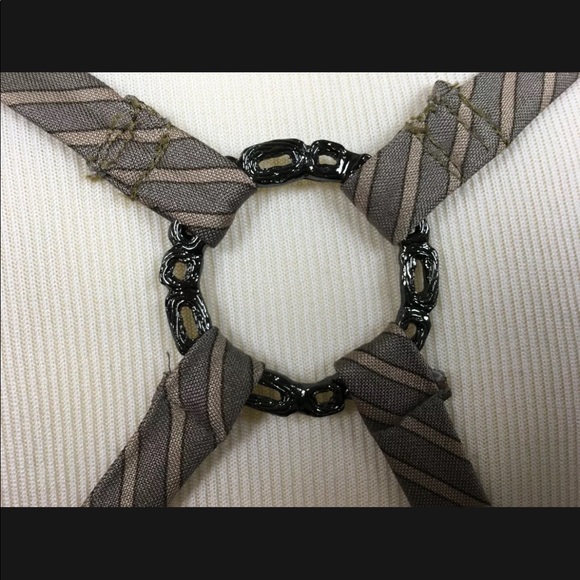 Trina Turk Red Sleeveless V-neck Silk Dress Scalloped Print Empire - Picture 12 of 16